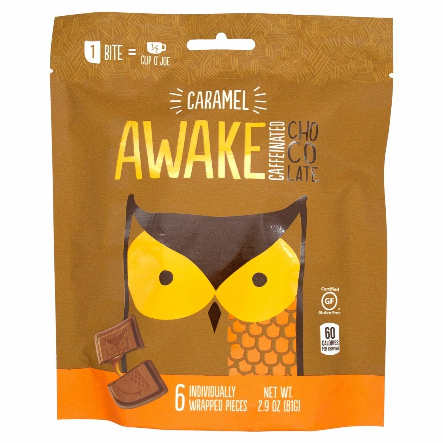 Awake Caramel Chocolate Bites Bag 3 Awake Caramel Chocolate Bites Bag