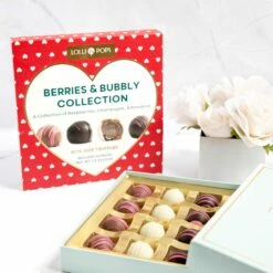Berries & Bubbly 16 Piece Truffle Collection -LOLLI AND POPS Sales lolli and pops l p collection berries bubbly 16 piece truffle collection 32096231162056