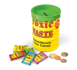 Toxic Waste Sour Candy & Bank